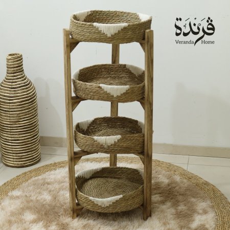 ستاند مع 4 سلال قش